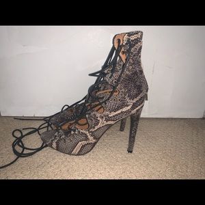 Snake print high heels